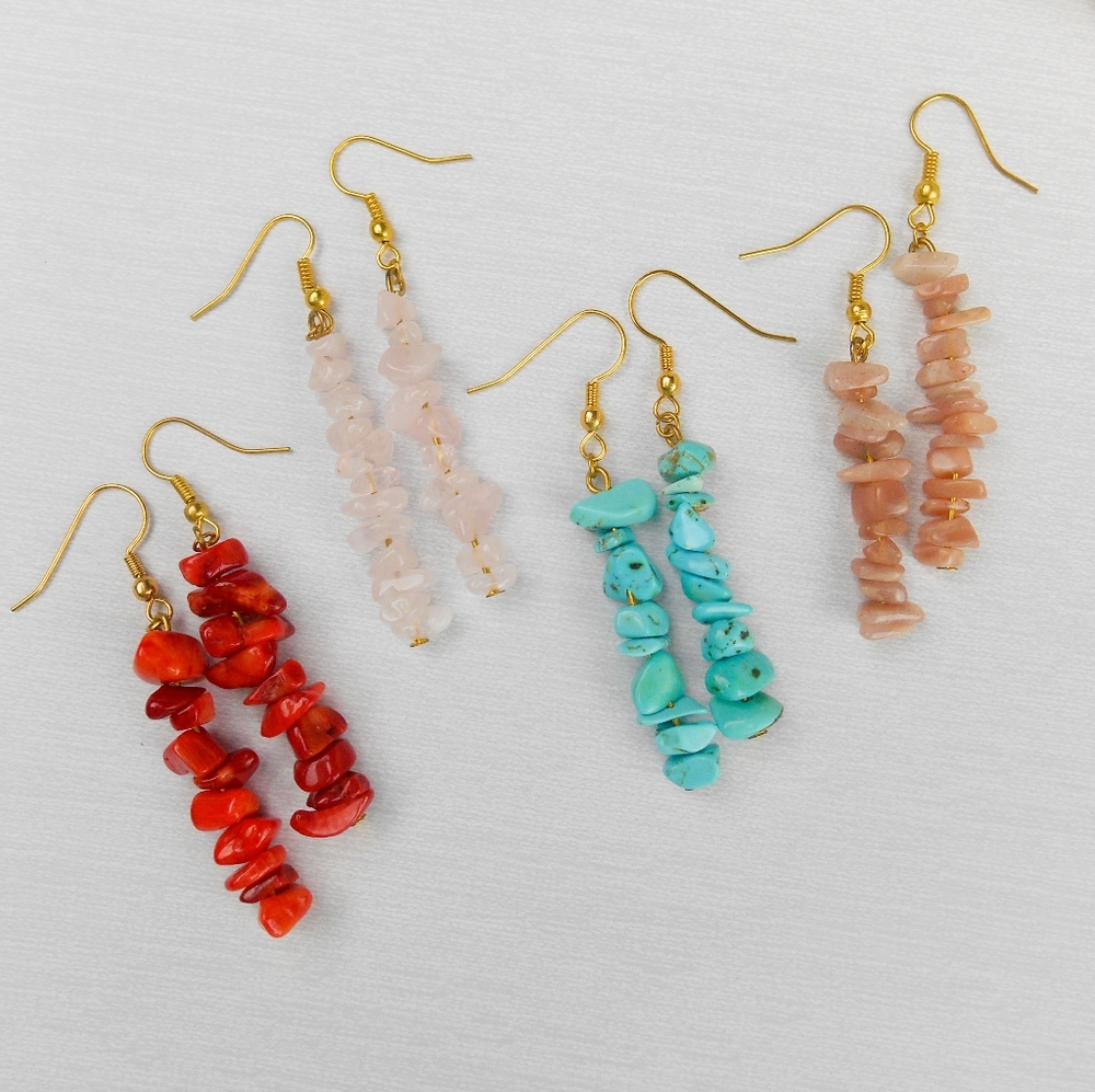 New Gemstone Chip Earrings